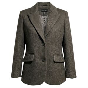 NWT Ellen Tracy Textured Bouclé Charcoal Gray Blazer Coat Small